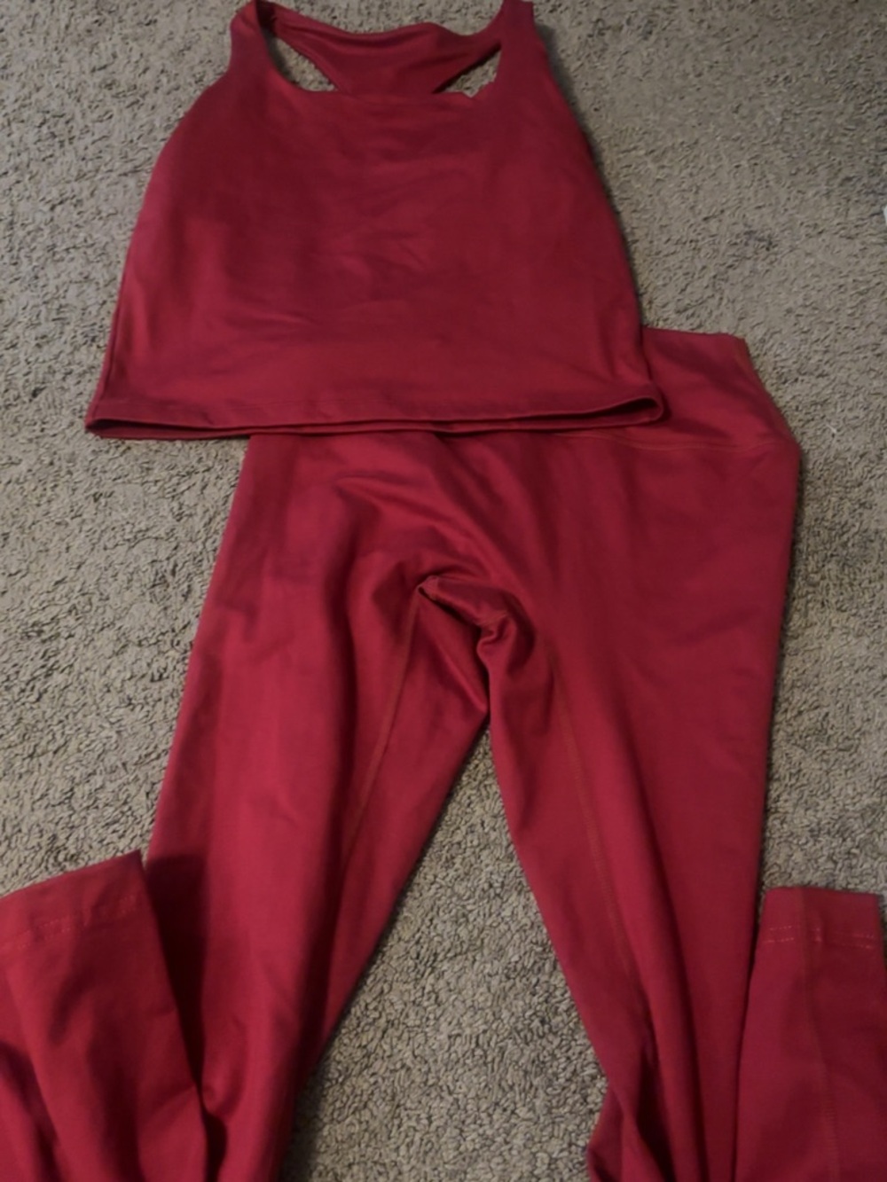 SET Active Red Racerback Crop Top and leggings